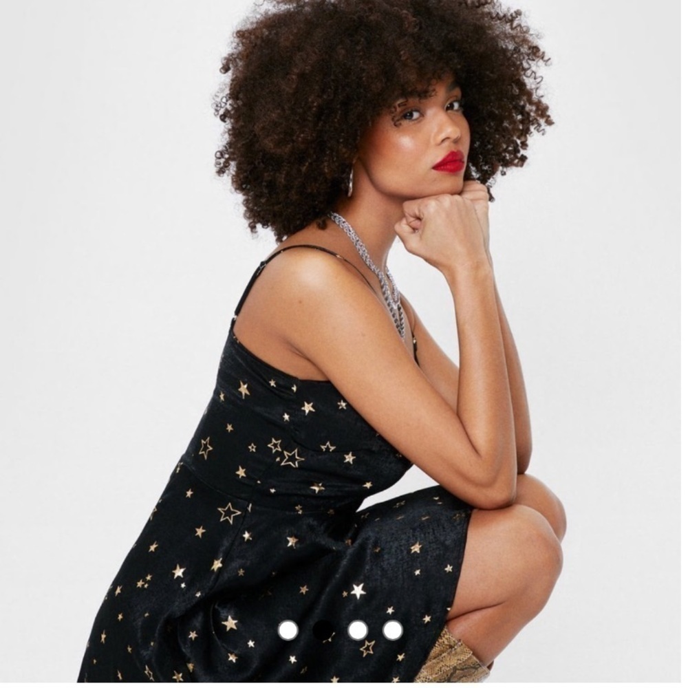 Nasty Gal Star Crossed Lovers Black Satin Mini Dress NWT Size 4 - Picture 3 of 10